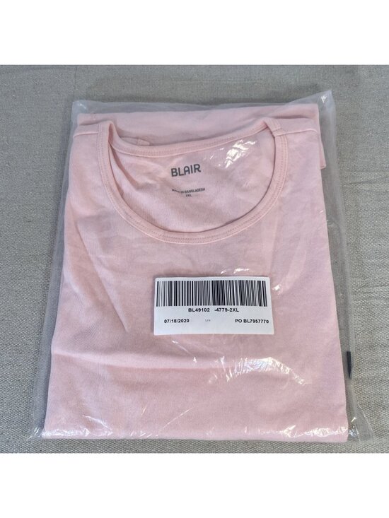 Blair Tops - NEW SEALED Blair Brand Pale Pink 2XL Short Sleeve Womens Jewel Neck Pullover Top